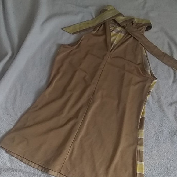 The Limited Yellow/Tan Halter top Sz XS - Picture 2 of 2